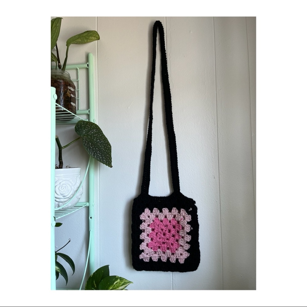 Granny Square Crocheted Purse